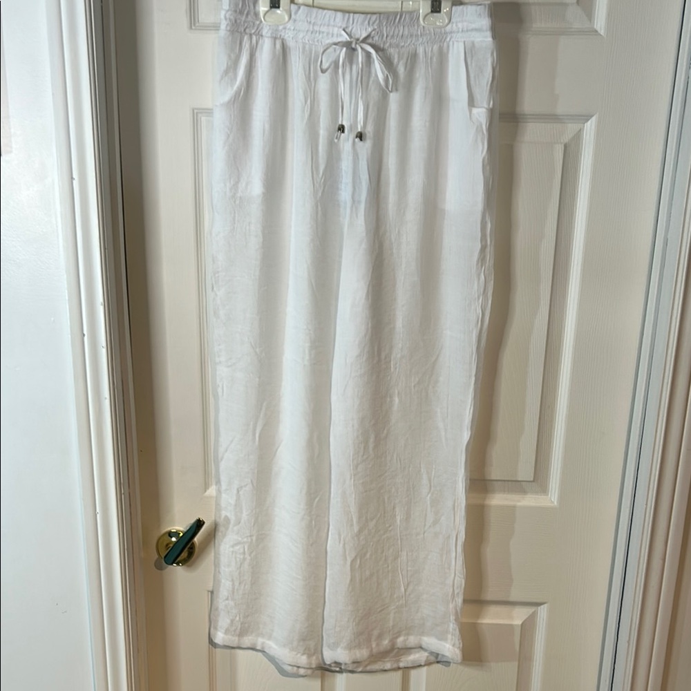 White Drawstring Pants NWT large